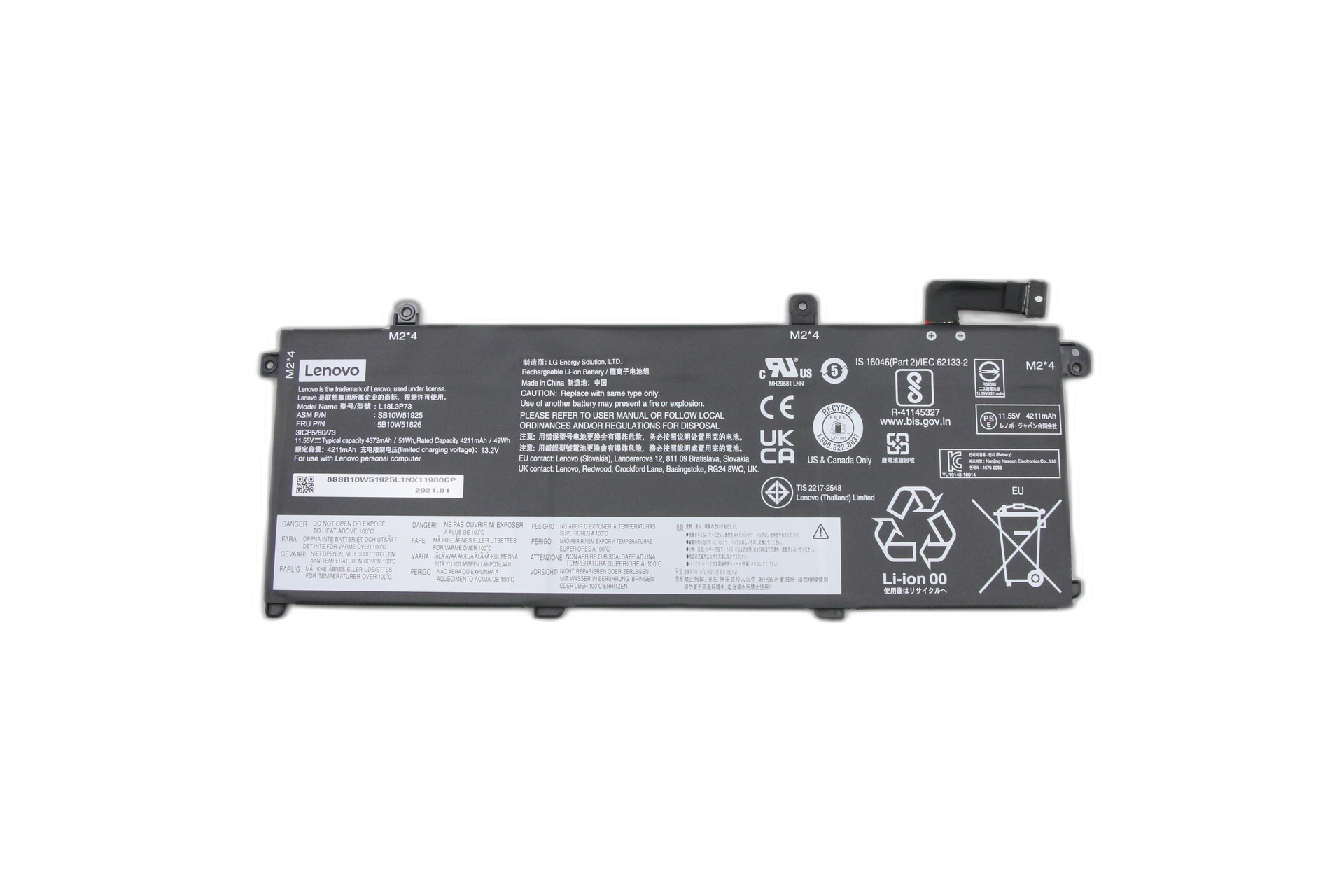 5B10W13905 - Internal, 3C, 50WH, Liion, Battery (LGC)