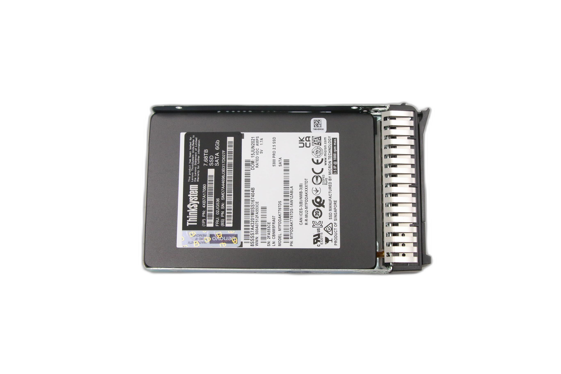 02JG536 - 2.5" 5300 7.68TB SATA 6Gb Hot Swap SSD