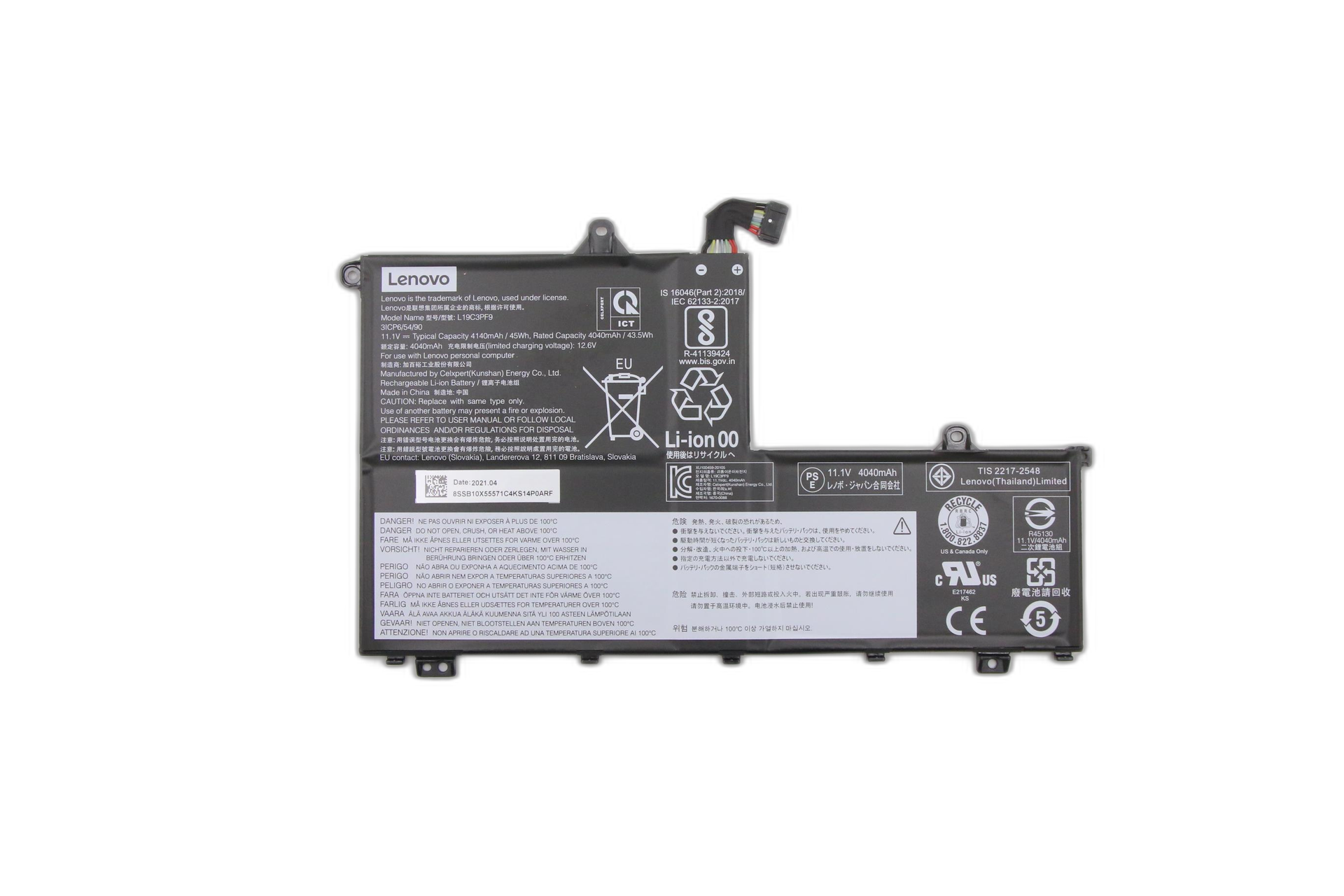 5B10X55572 - 11.1v 45WH 3CEL Battery