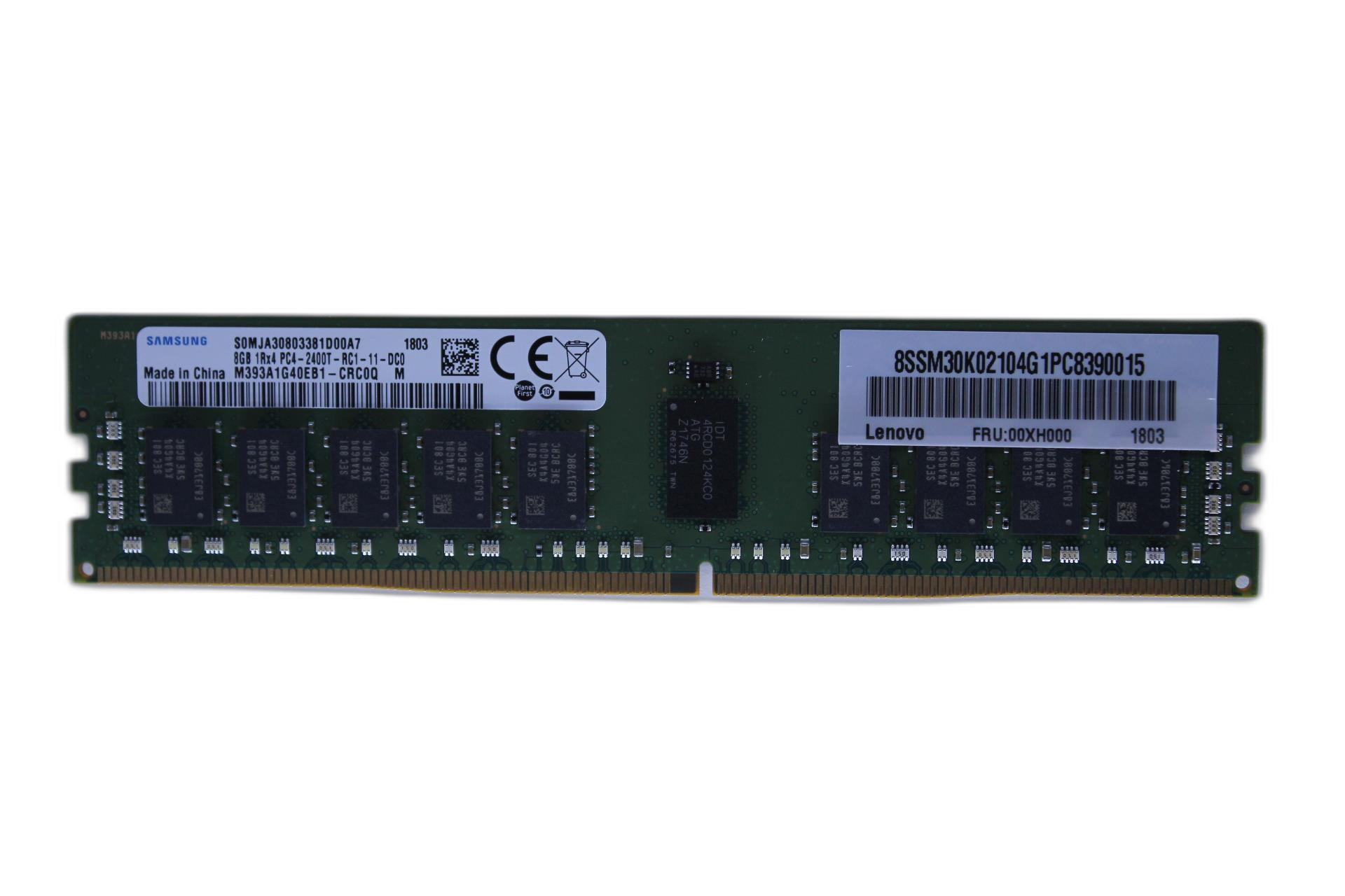 00XH000 - 8GB 1RX4 PC4-2400R DDR4-2400 Rdim Memory